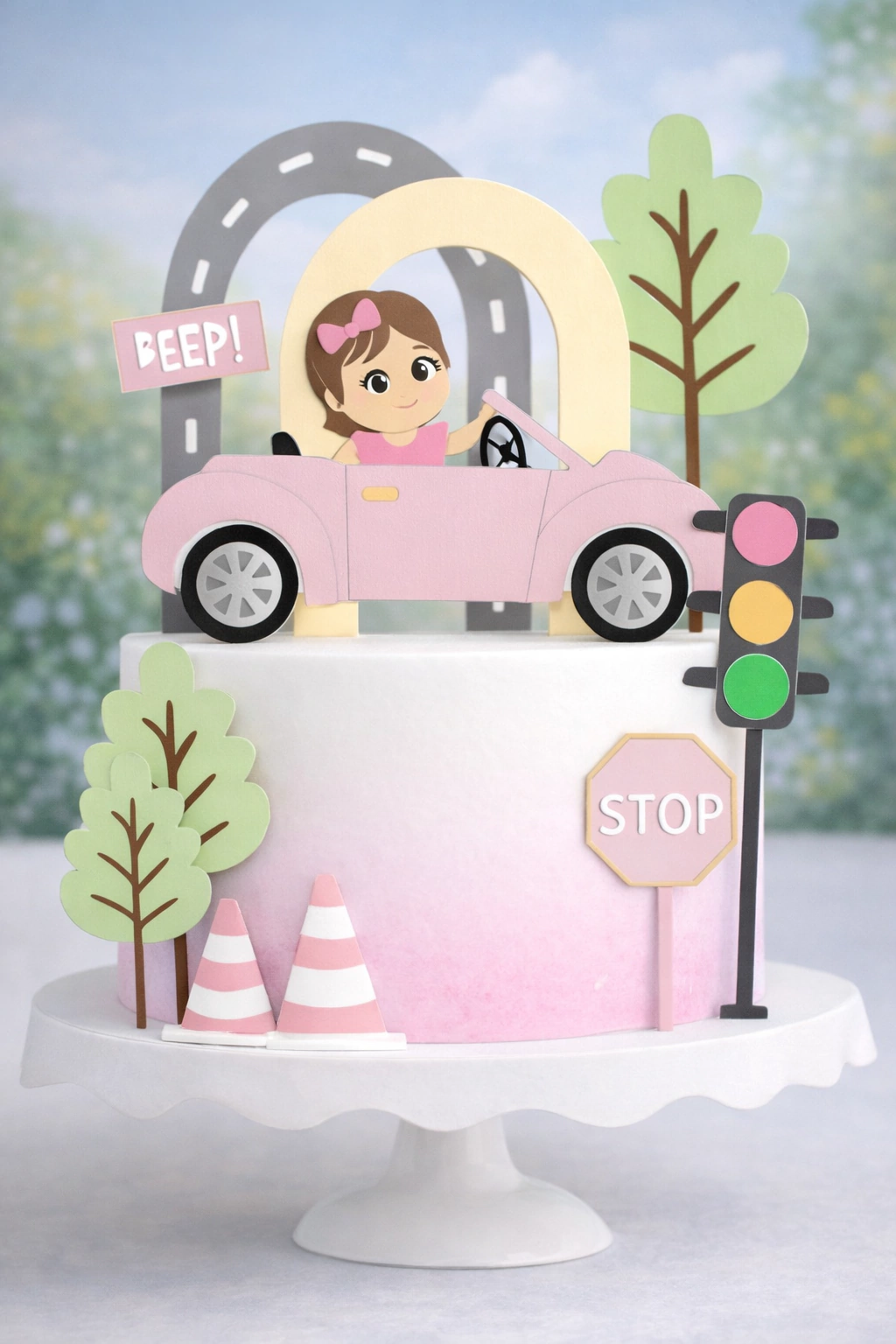 Carrinhos Menina - Topo de Bolo Carrinhos Menina - Topo de Bolo - Imagem 1