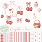 Cerejinhas e laços - Kit Digital