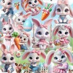 Coelinha rosa - Kit Digital