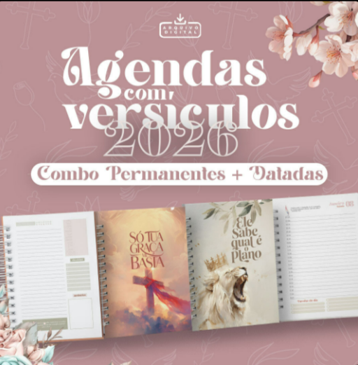 Combo Agendas com Versículos Combo Agendas Versículos Permanentes + Datadas (Amarantto) - Imagem 1