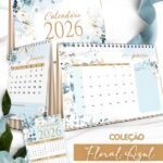 Kit Calendários Floral Azul