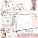 Kit Calendários Floral Rosa