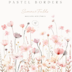 Kit Digital Floral Aquarela