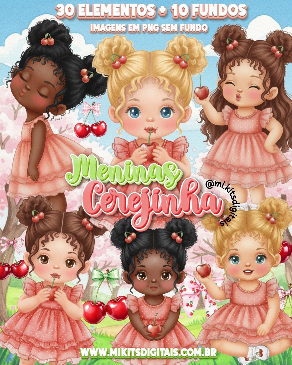 Meninas Cerejinhas - Kit Digital Meninas Cerejinhas - Kit Digital - Imagem 1