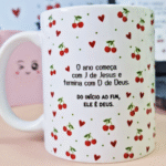 O ano começa com J de Jesus e termina com D de Deus. Do início ao fim, ELE é Deus! - Caneca