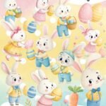 Páscoa aquarela - Kit Digital