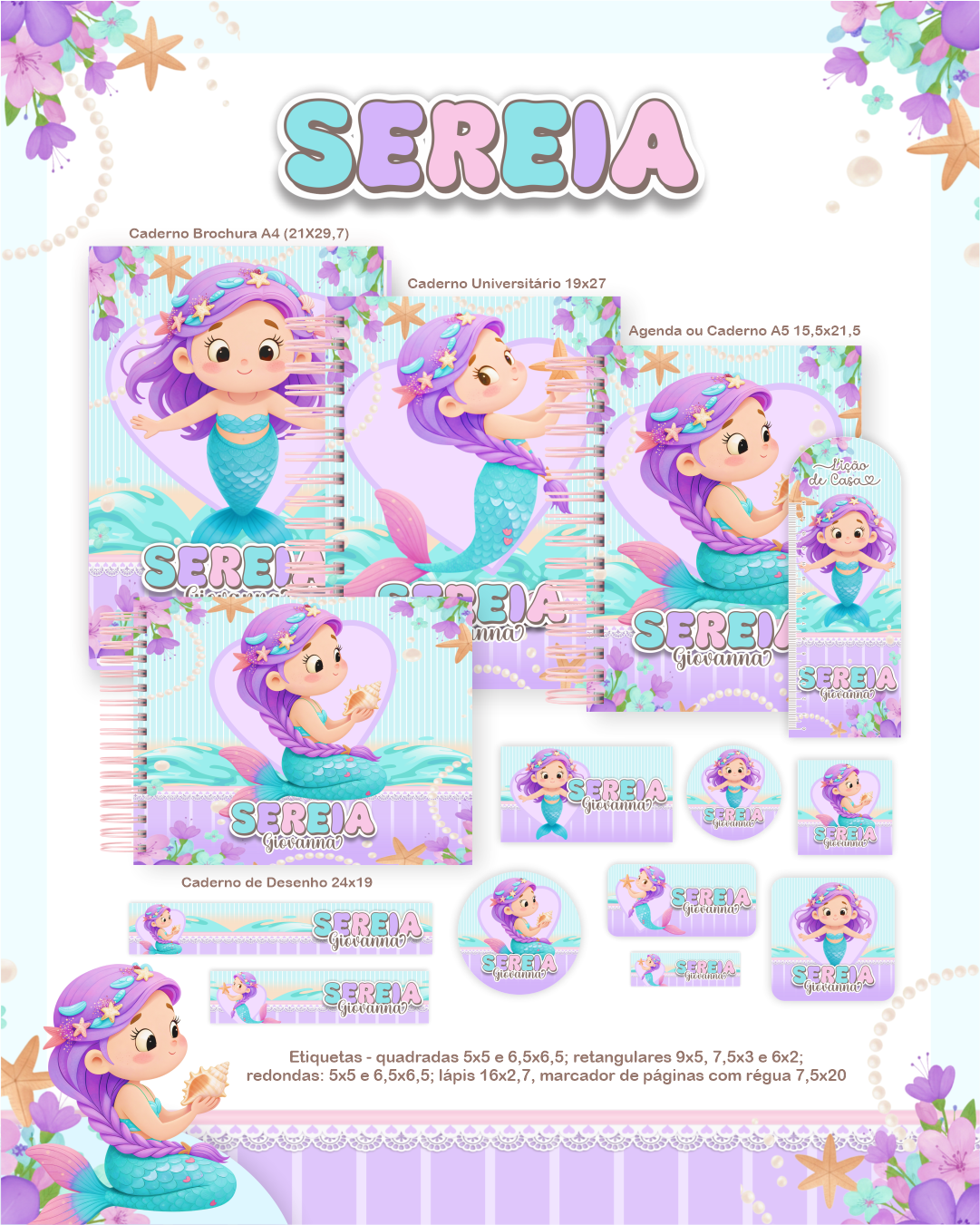Sereia Cute – Escolar 2.0 2026 (Pamella) Sereia Cute – Escolar 2.0 2026 (Pamella) - Imagem 1