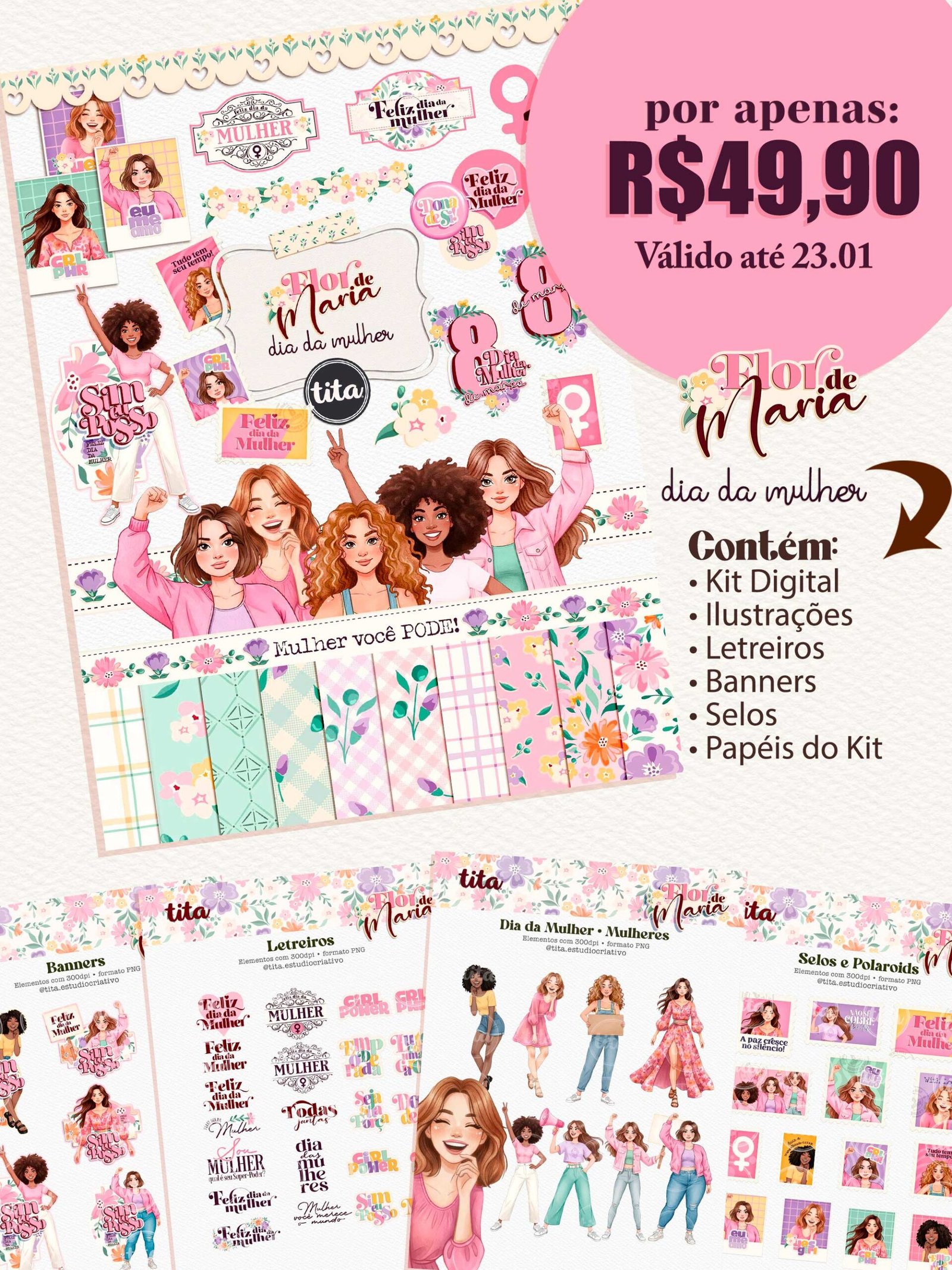Tita_FlordeM_MulherCombo Flor de Maria – Coleção Especial dia da Mulher (Tita) - Imagem 1