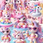 Unicórnio Pool Party - Kit Digital