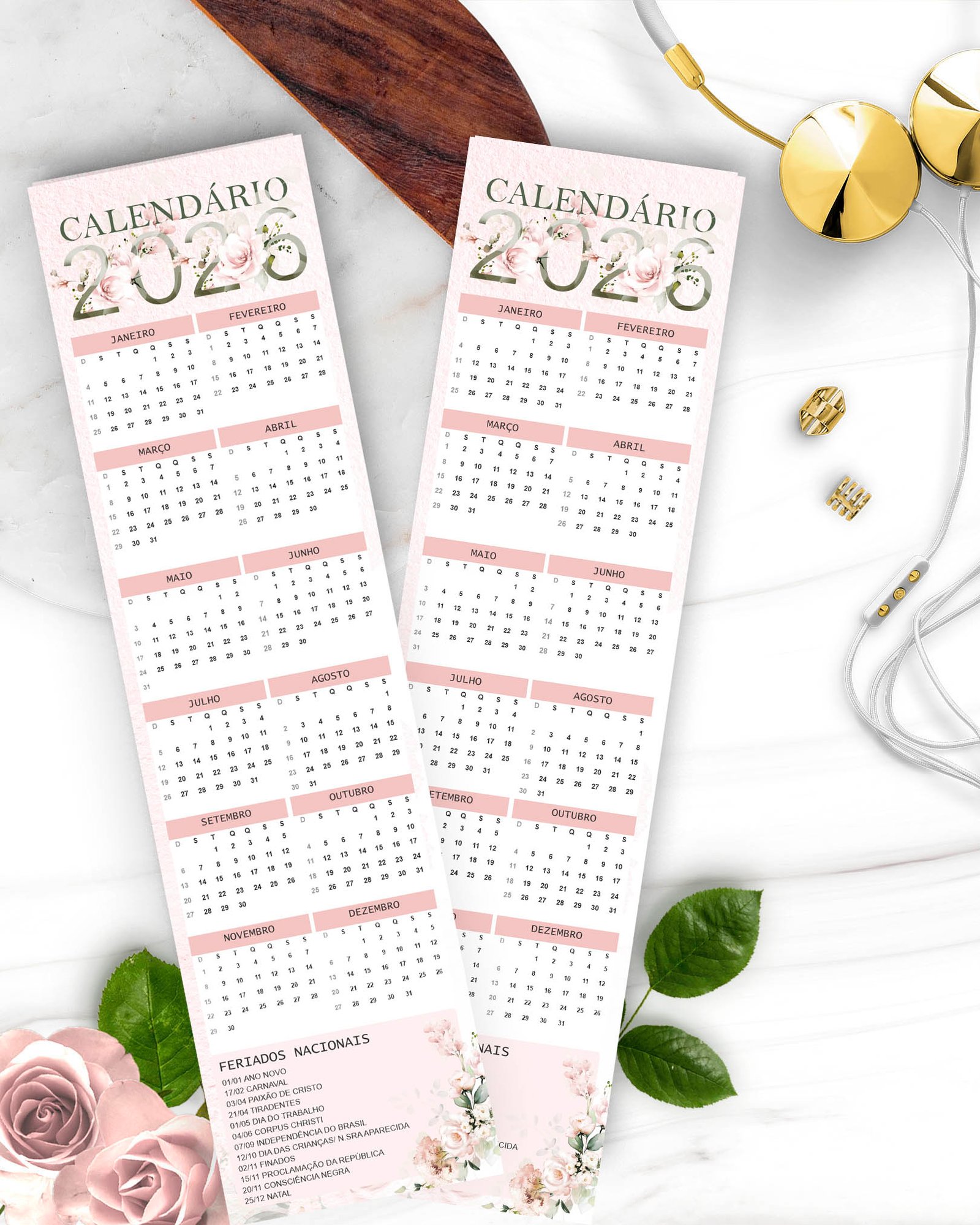 Kit Calendários Floral Rosa - Imagem 4