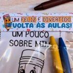 Caderninho atividades e lapela "Um pouco sobre mim" - Volta às Aulas 2026
