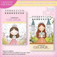 Caderno Colegial Para Colorir – Princesas - Imagem 5