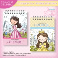 Caderno Colegial Para Colorir – Princesas - Imagem 4