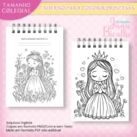 Caderno Colegial Para Colorir – Princesas - Imagem 3