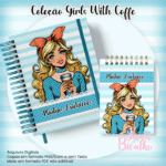 Caderno Pautado A5+Bloquinho A6 - Coleção Girls With Coffe