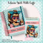 Caderno Pautado A5+Bloquinho A6 - Coleção Girls With Coffe