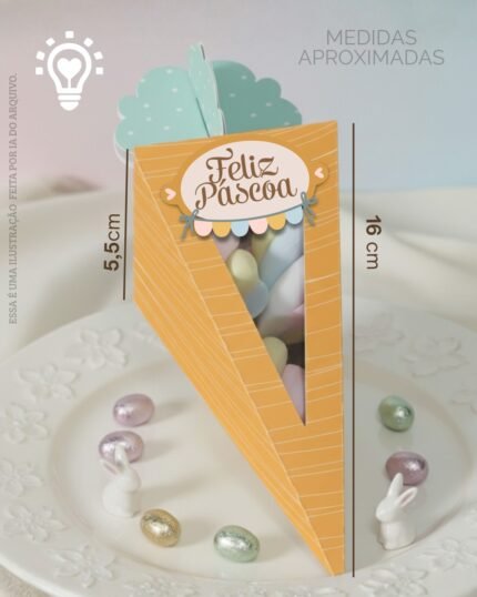 Caixa Cenoura Grande - Páscoa