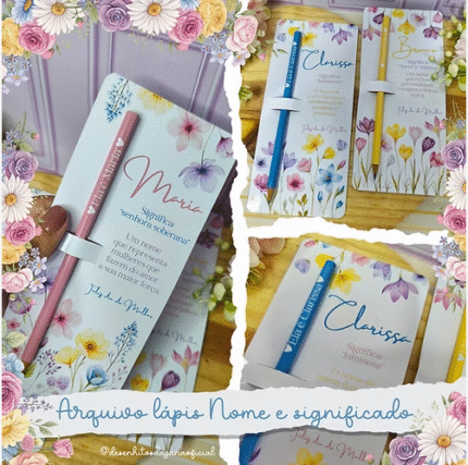 Card lápis com nome – Dia da Mulher (Desenhitos da Jana)