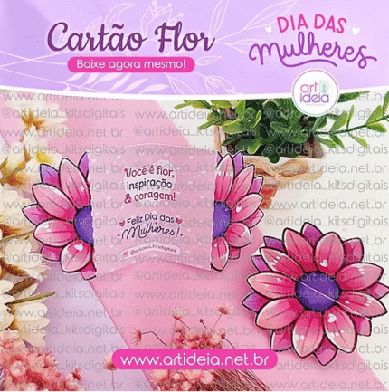 Cartão Flor - Dia das Mulheres