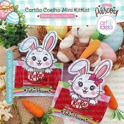 Cartão Mini KitKat Coelho – Páscoa