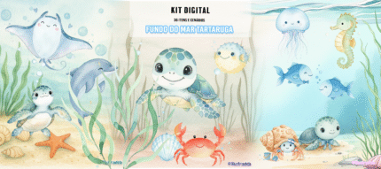 Fundo do Mar Tartaruga - Kit Digital