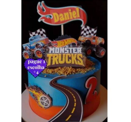 Hot Weels Monster - Topo de Bolo