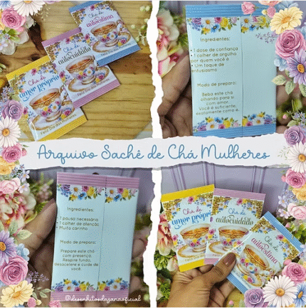 Sachê para Chá – Dia das Mulheres (Desenhitos da Jana)