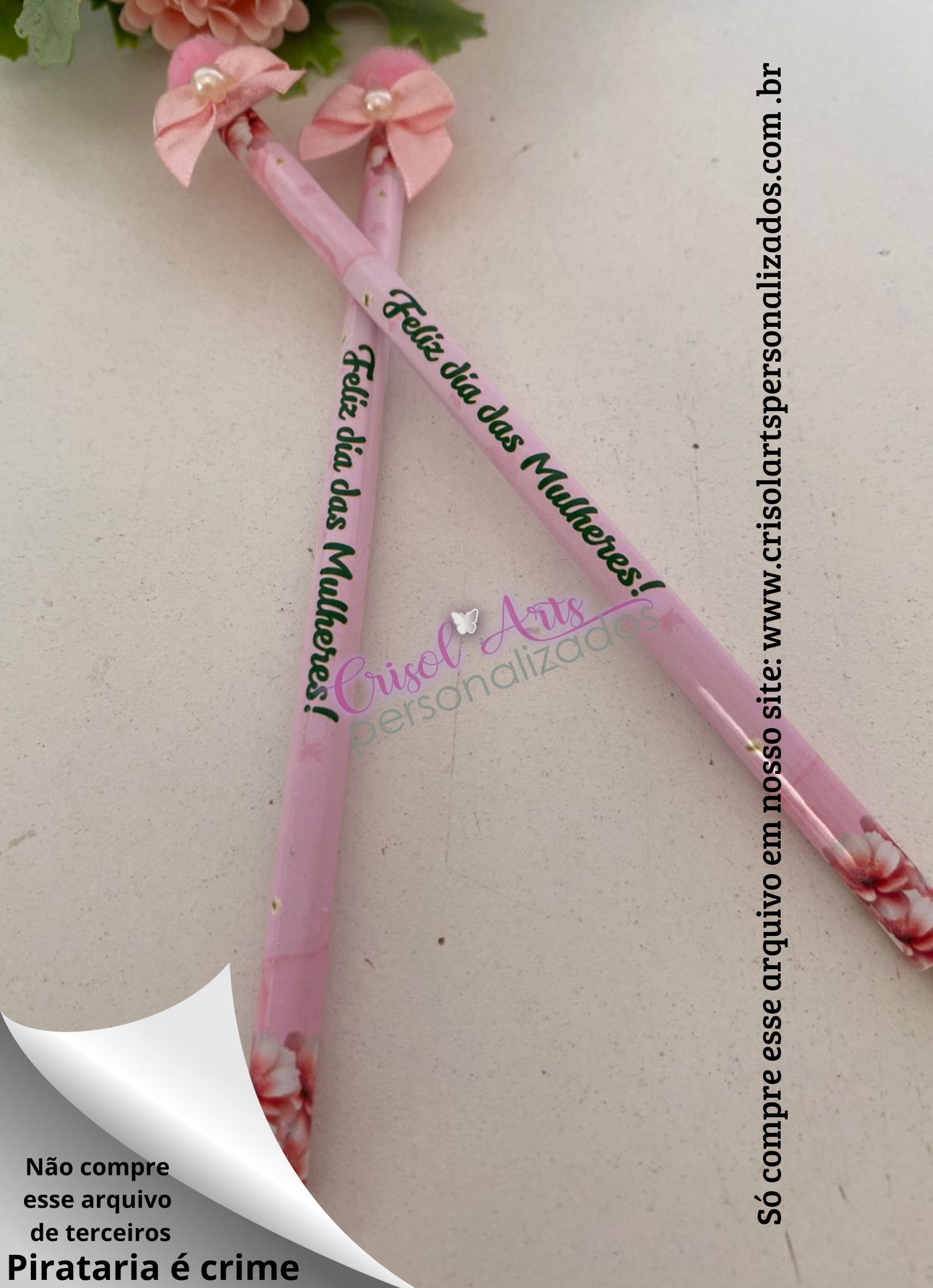 adesivo lápis dia das mulheres Adesivo lápis – Dia das Mulheres - Imagem 1