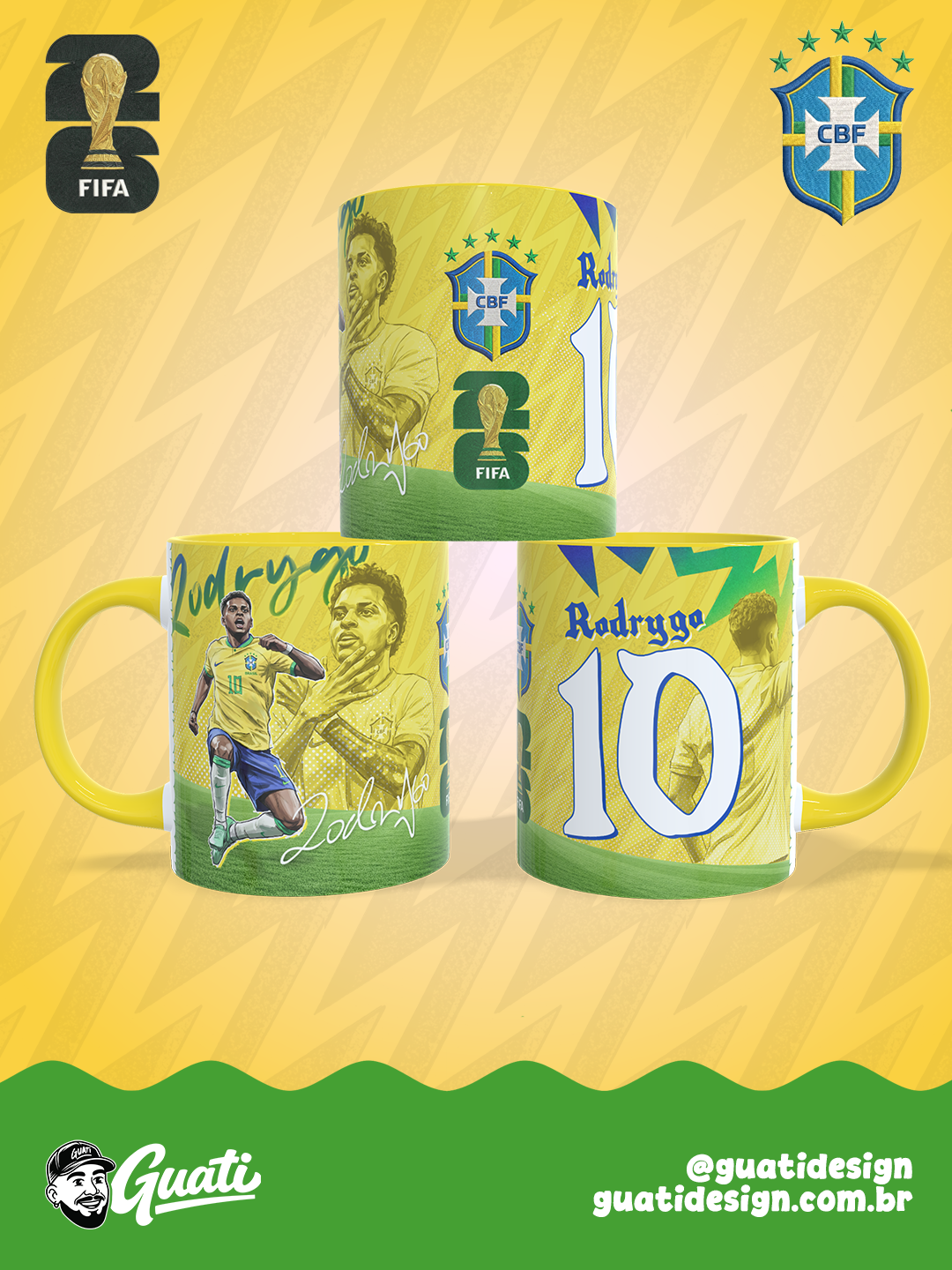 8 - Brasil 4 Copa do Mundo 2026 - Artes Para Canecas - Imagem 1