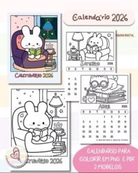 Calendário para Colorir 2026