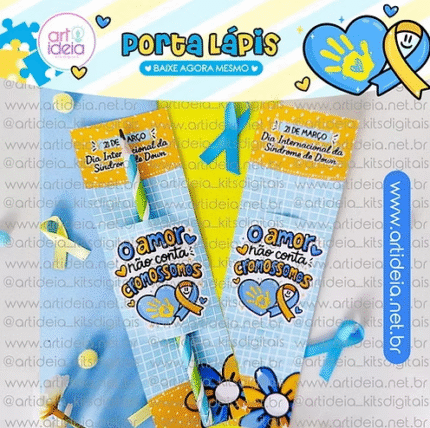 Porta Lápis Síndrome de Down