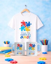 Pacote de Artes Caneca + Camisa Autismo V6 - Imagem 15