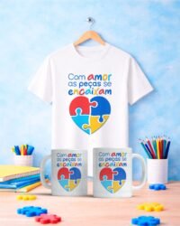 Pacote de Artes Caneca + Camisa Autismo V6 - Imagem 16