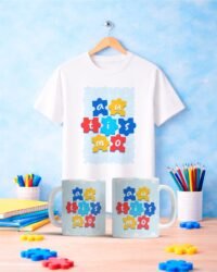 Pacote de Artes Caneca + Camisa Autismo V6 - Imagem 9