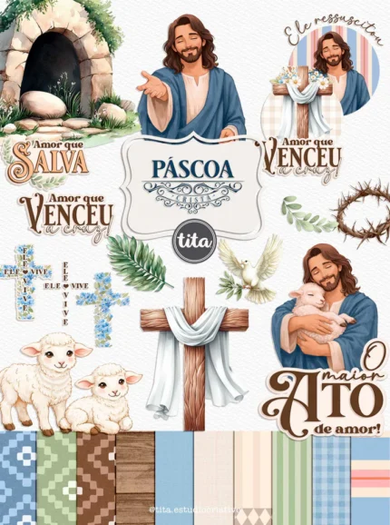 Páscoa 2026 Cristã - Kit Digital (Tita)