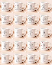 Pacote de Artes Canecas Santinhos Minimalistas