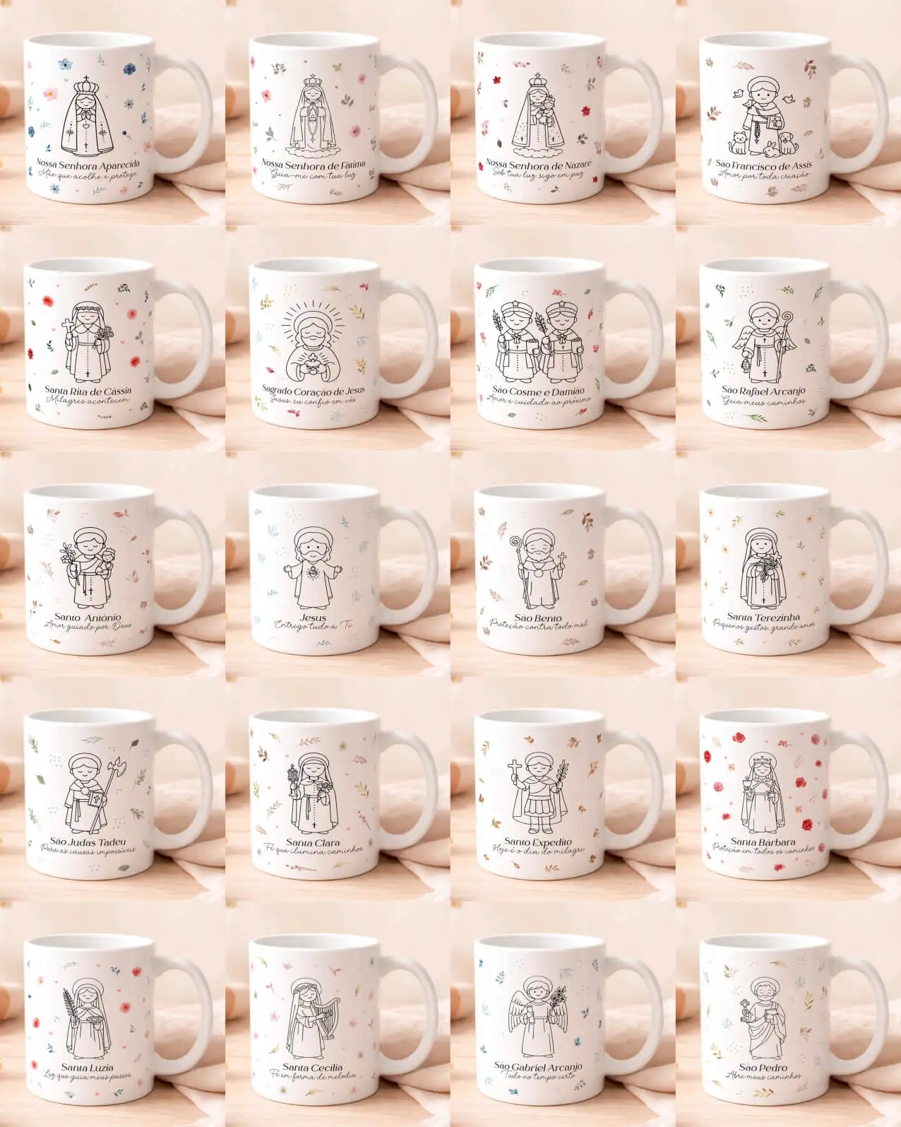 TABELA-Santinhos-Vintage.jpg Pacote de Artes Canecas Santinhos Minimalistas - Imagem 1