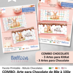 COMBO - Arte para Chocolate de 80g à 100g e Arte para KitKat - Doce Páscoa