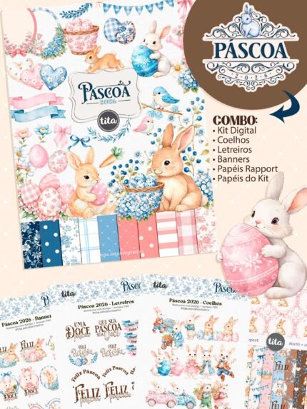 Páscoa 2026 - Combo Ilustrações Coelhos (Tita)