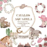 Cavalos Aquarela