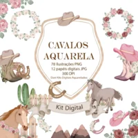 Cavalos Aquarela