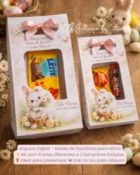 Molde de Sacolinha para Mimo de Páscoa (Kit com 4 artes diferentes + 2 tamanhos inclusos)