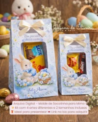 Molde de Sacolinha para Mimo de Páscoa (Kit com 4 artes diferentes + 2 tamanhos inclusos) - Imagem 7