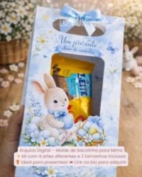 Molde de Sacolinha para Mimo de Páscoa (Kit com 4 artes diferentes + 2 tamanhos inclusos) - Imagem 5