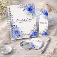 Caderno para o Congresso 2026 – Floral Azul Com Tema (Re Castori) - Imagem 5