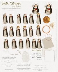 Kit Digital Ilustrações Santa Catarina de Sena - Imagem 9