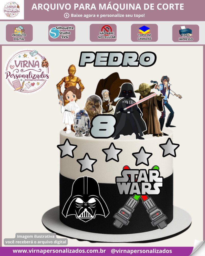 429 - STAR WARS Star Wars - Toopo de bolo - Imagem 1