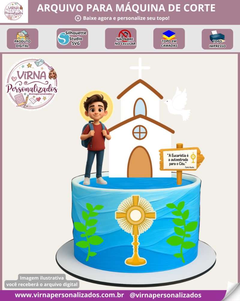 435 - CARLO ACUTIS Carlo Acutis - Topo de Bolo 1 - Imagem 1