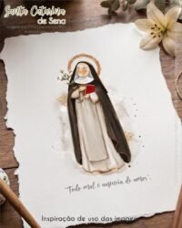 Kit Digital Ilustrações Santa Catarina de Sena - Imagem 2