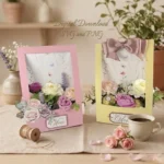 Caixa de Presente Floral 3D - Dia das Mães